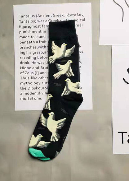 Damen Jacquard Paitings Baumwollsocken bis zur Mitte der Wade