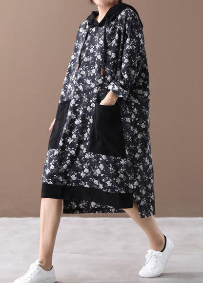 Frauen Khaki Mit Kapuze Print Cord Sweatshirts Kleider Frühling