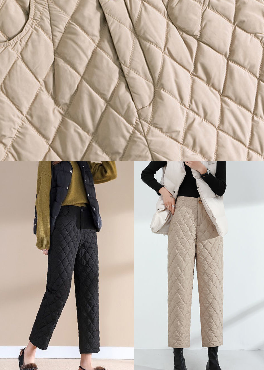 Damen Khaki Taschen Warme normale Winterhose