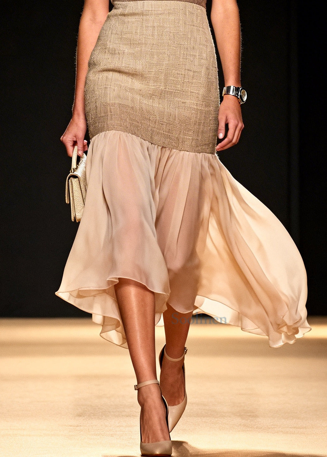 Women Khaki V Neck Patchwork Linen Cami Dresses Summer