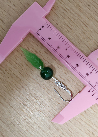 Pendientes colgantes de turquesa acrílica con forma de hoja para mujer