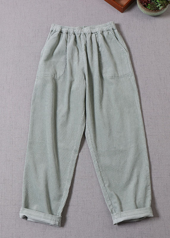 Damen Hellgrüne Taschen Cordhose Winter