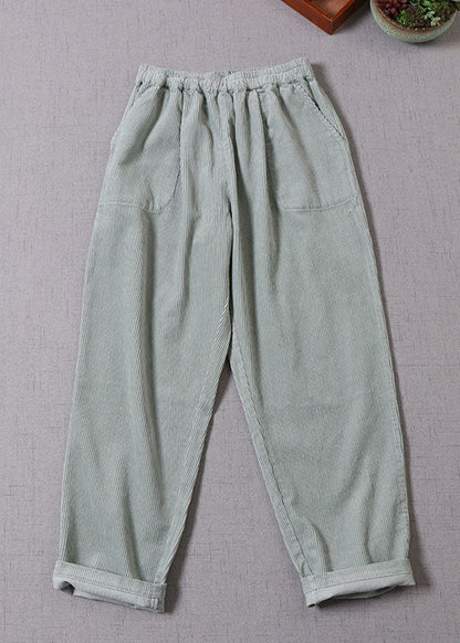 Damen Hellgrüne Taschen Cordhose Winter