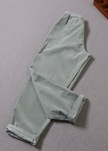 Damen Hellgrüne Taschen Cordhose Winter