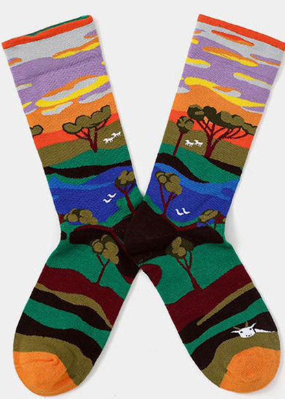 Damen Baumwollsocken mit Mitternachts-Eichhörnchen-Motiven