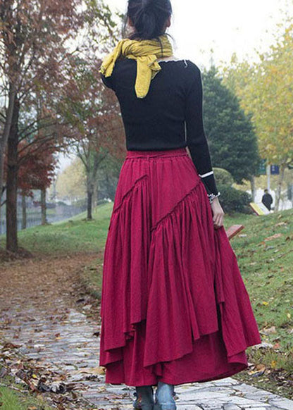 Mulberry Damen Asymmetrische Röcke mit Kordelzug Frühling