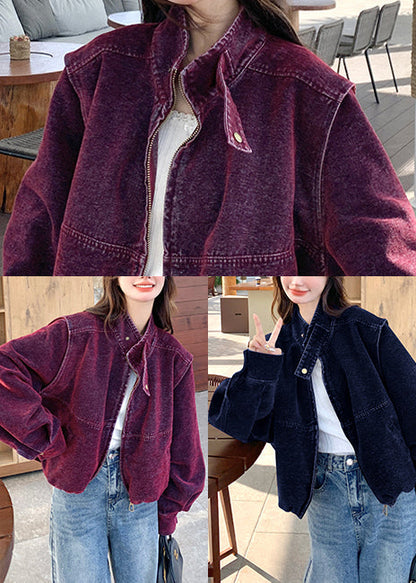 Women Navy Oversized Detachable Denim Coat Outwear Spring