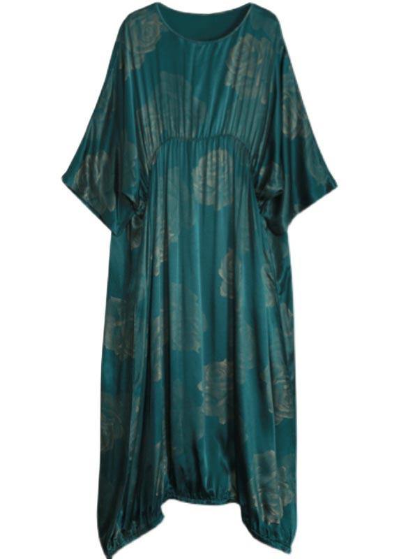 Women O Neck Cinched Spring Dresses Lnspiration Black Print Traveling Dress - SooLinen