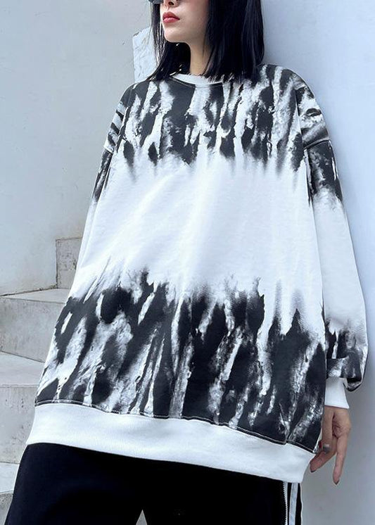 Women O Neck Spring Tops Women Design White Print Blouses - SooLinen