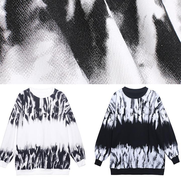 Women O Neck Spring Tops Women Design White Print Blouses - SooLinen