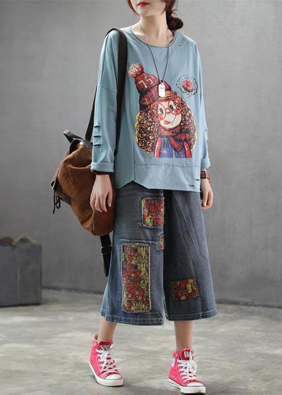 2021 Women Patchwork Burr Spring Vintage Wide Leg Pants - SooLinen