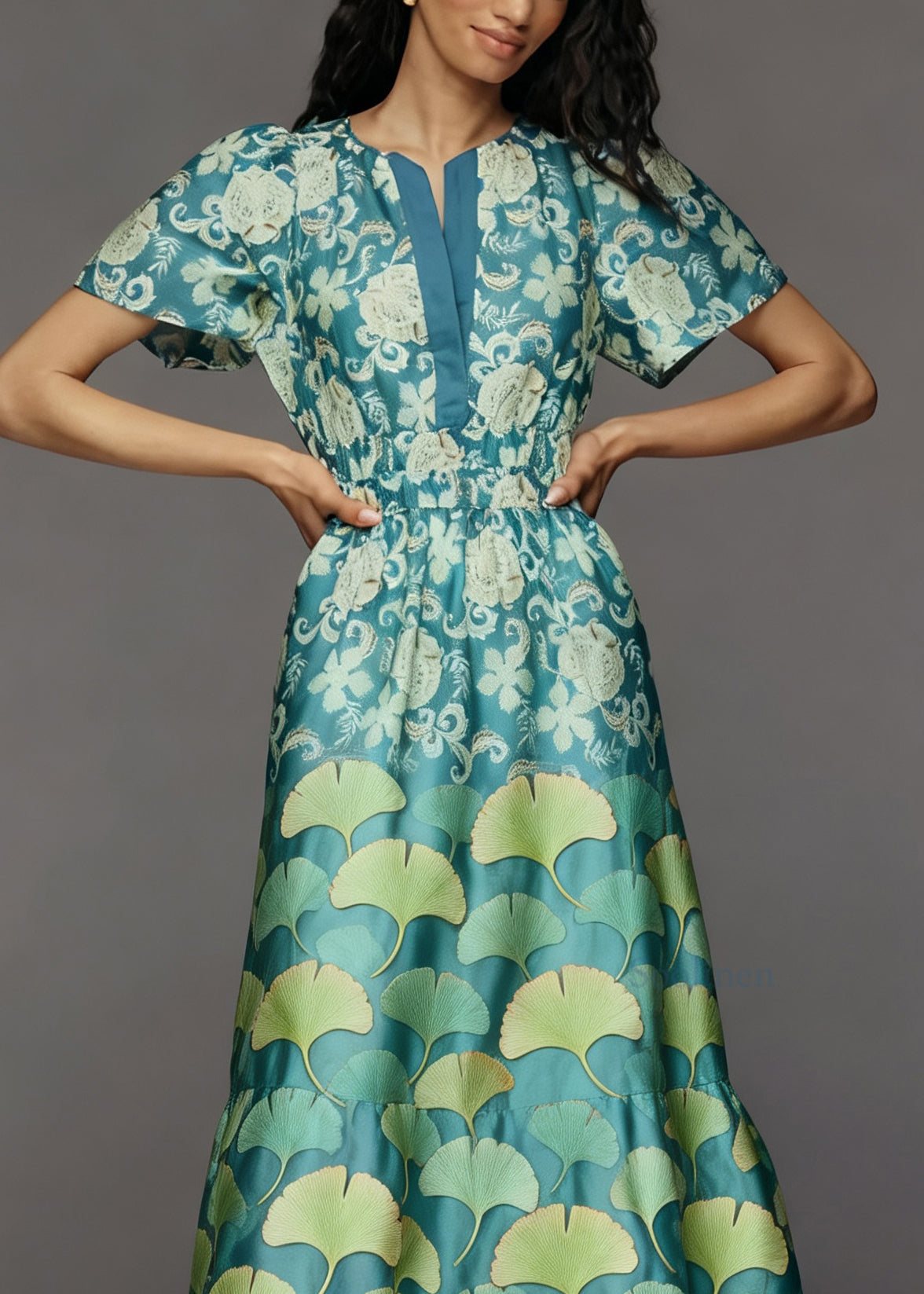 Women Print Tasseled Patchwork Cotton Maxi Dresses Summer