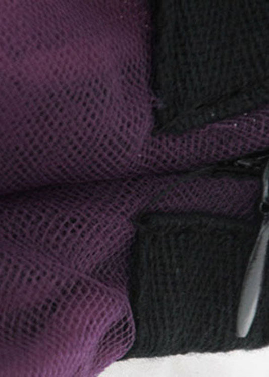 Frauen Lila Asymmetrische reißverschluss Tüll Röcke Frühling