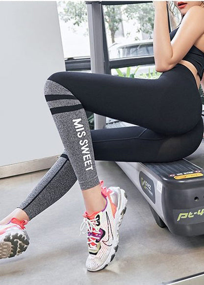 Women Purple High Waist Print Capri Athletic Leggings