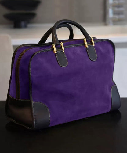 Women Purple Suede Large Capacity Tote Bag