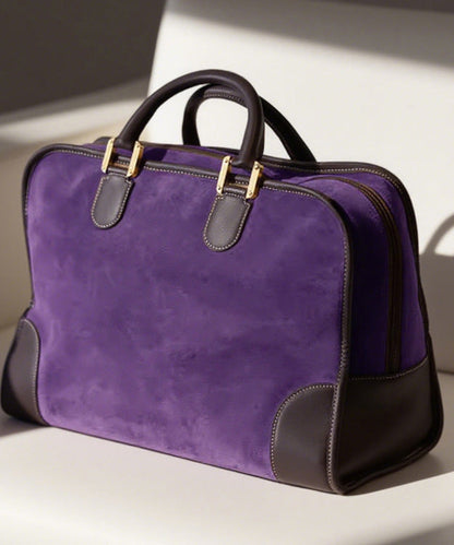 Women Purple Suede Large Capacity Tote Bag