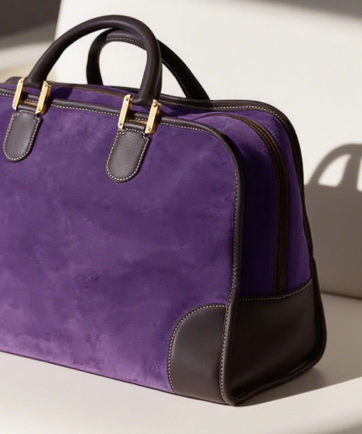 Women Purple Suede Large Capacity Tote Bag