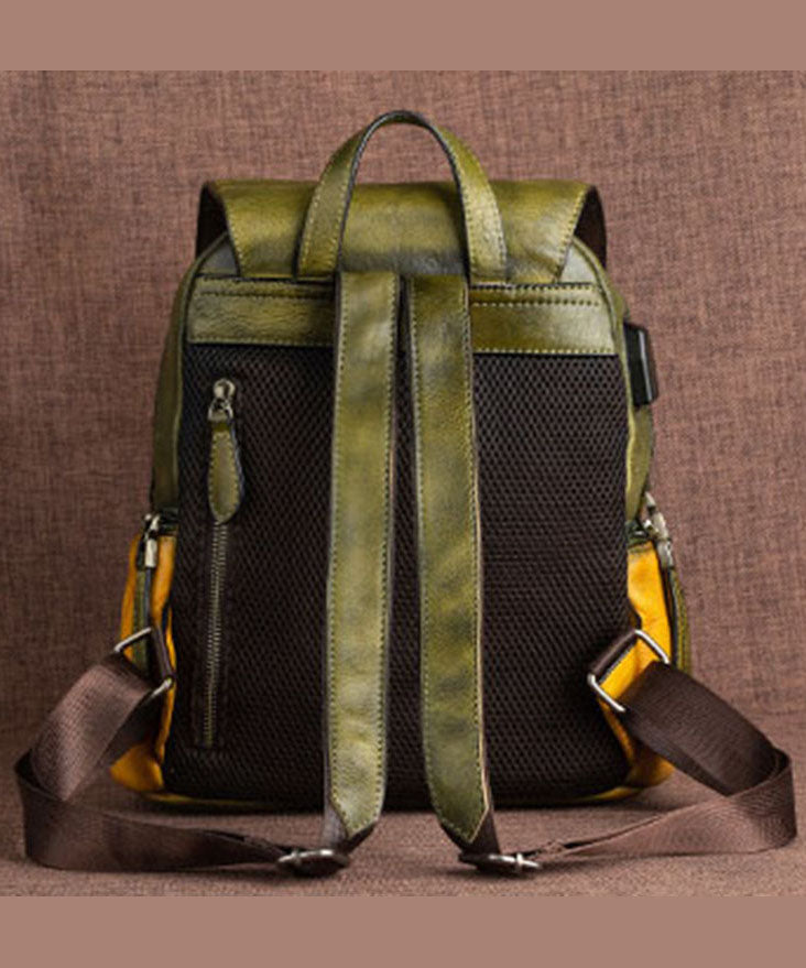 Damen Rucksack aus Kalbsleder mit Prägung in Rot