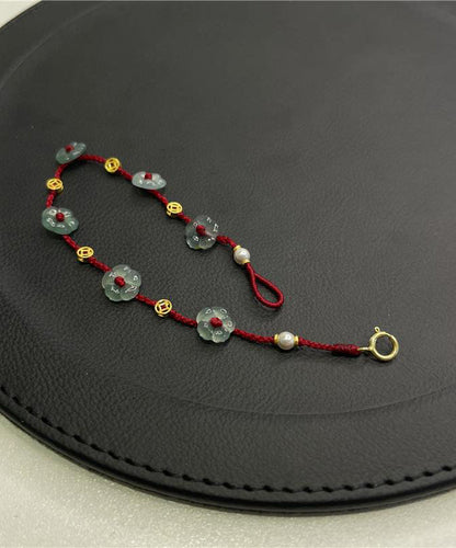 Frauen Rotes Handstrickperlenarmband