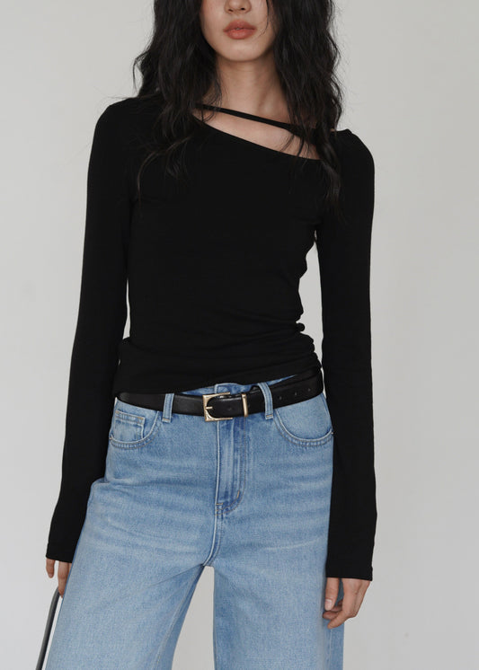 Women Red O Neck Hollow Out Cotton T Shirt Top Spring