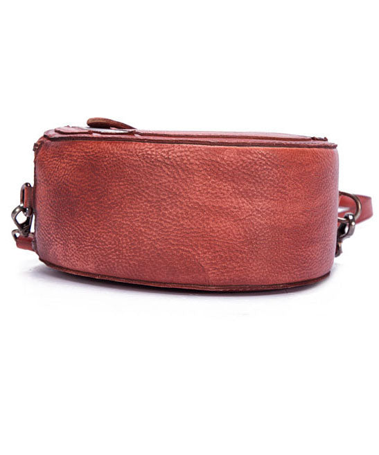 Damen Rote Patchwork Paitings Kalbsleder Satchel Handtasche