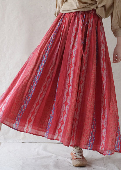 Frauen Rot elastische taille tasche drucken Leinen Strand Rock