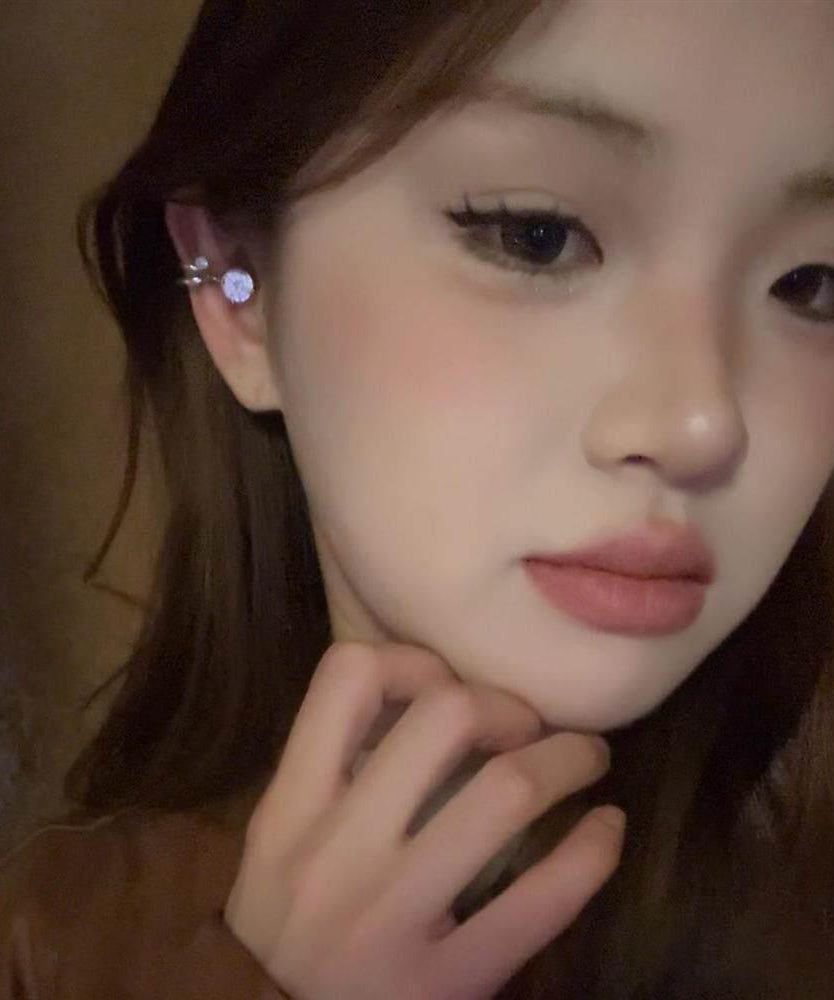 Women Silk Copper Overgild Zircon Light Bulb Hoop Earrings