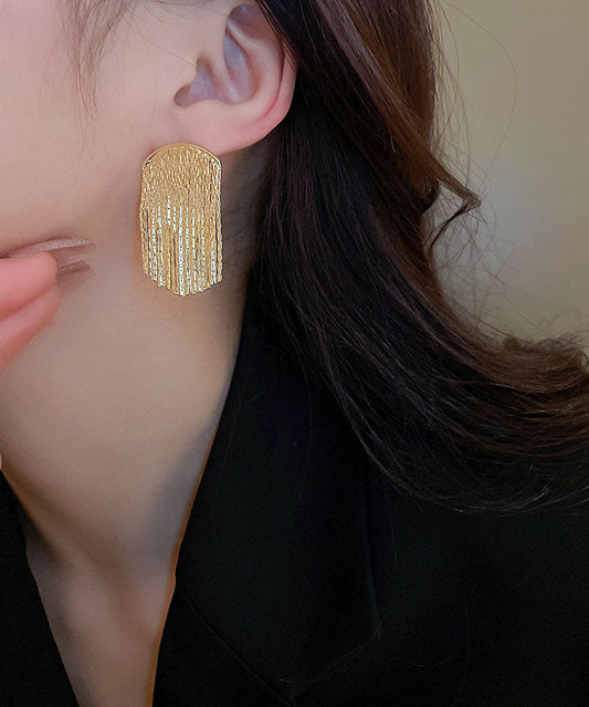 Women Silk Copper Tassel Drop Earrings