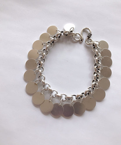 Damen-Armband aus Sterlingsilber mit Pailletten und Quaste