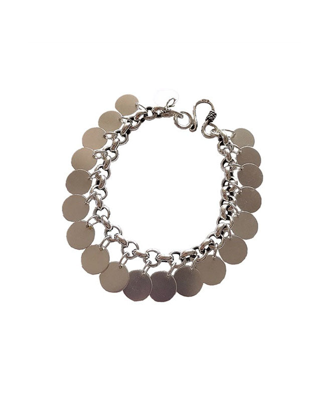 Damen-Armband aus Sterlingsilber mit Pailletten und Quaste