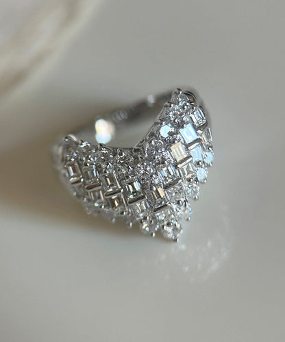 Women Silk Sterling Silver Zircon Love Rings