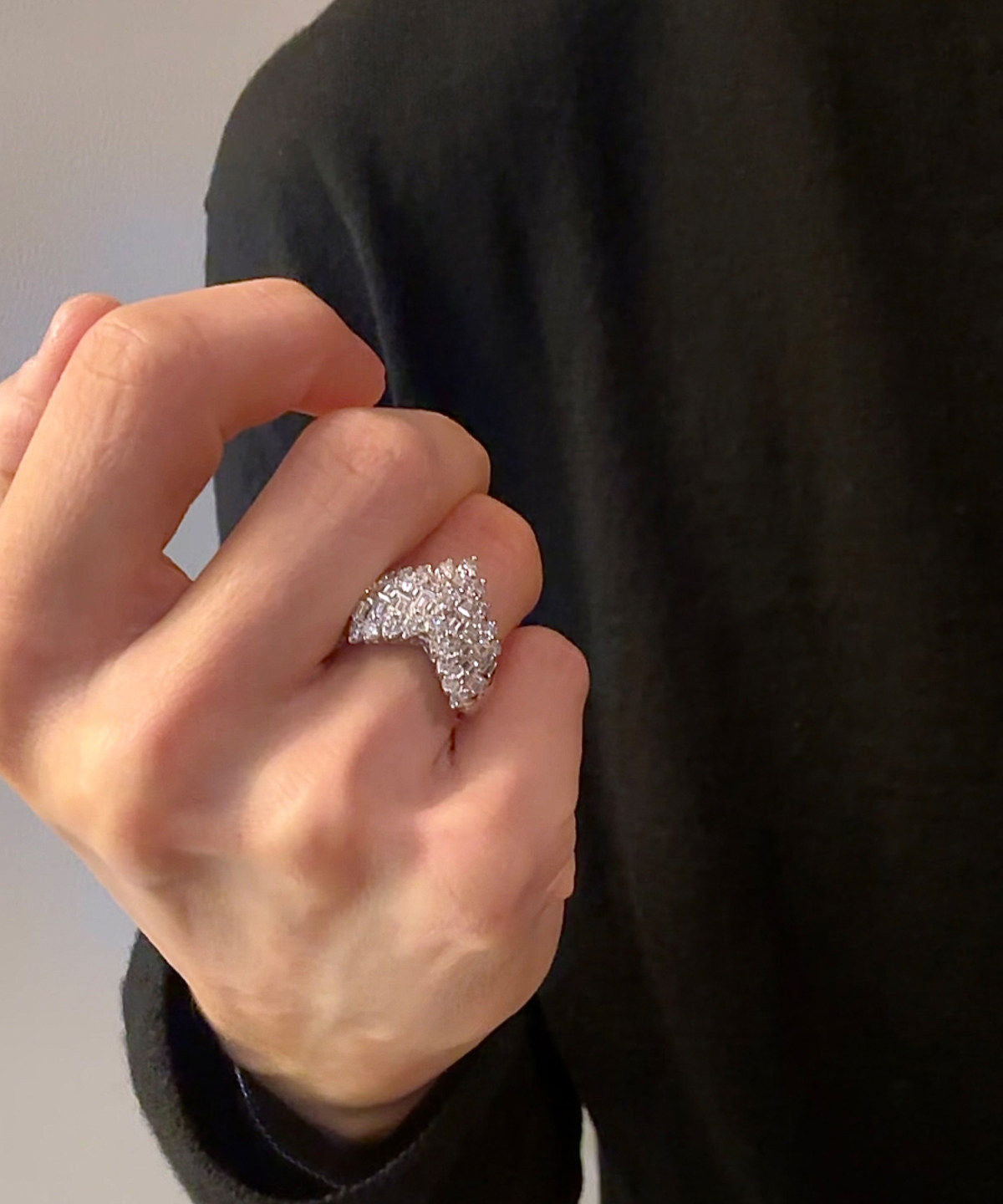 Women Silk Sterling Silver Zircon Love Rings