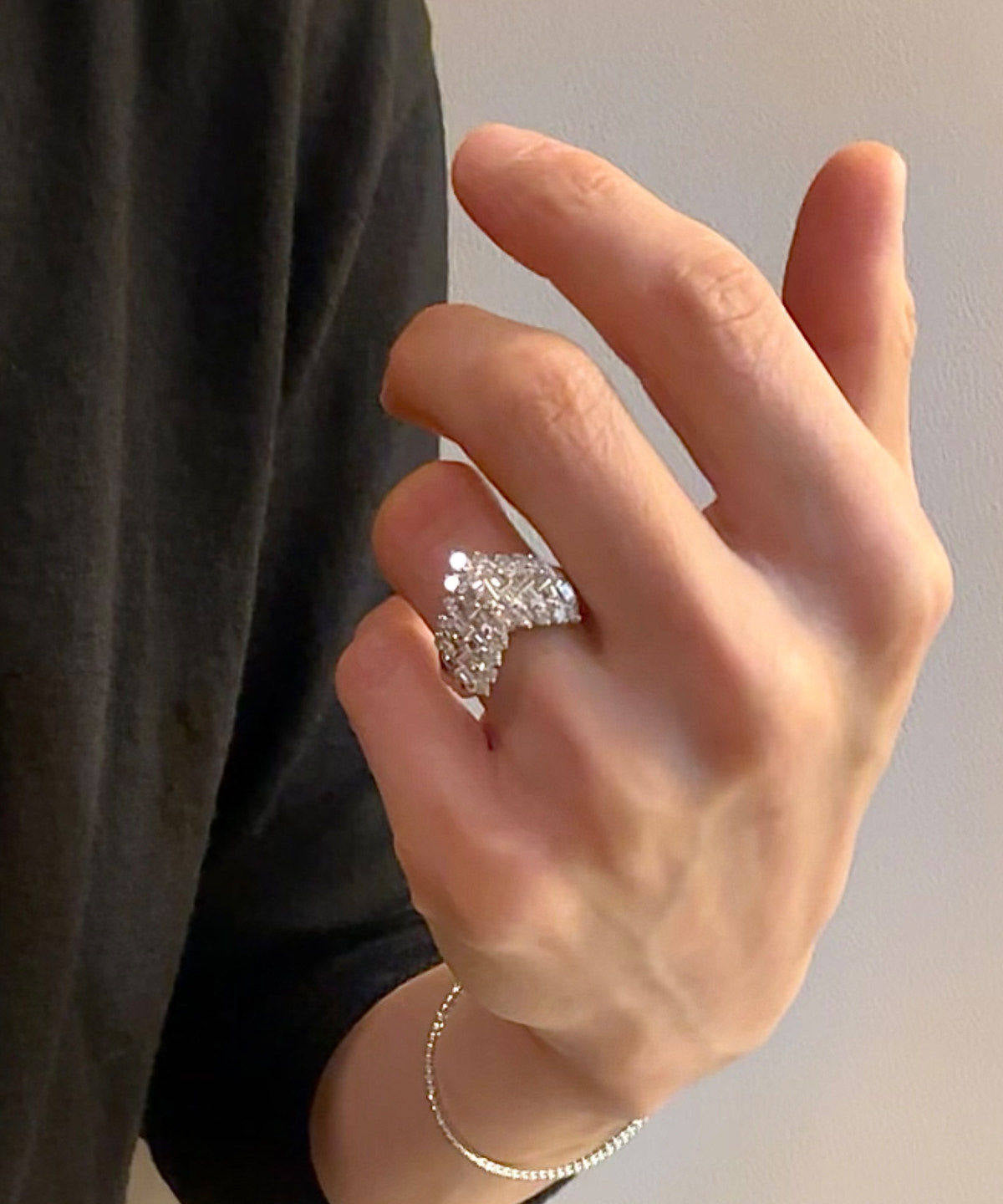 Women Silk Sterling Silver Zircon Love Rings