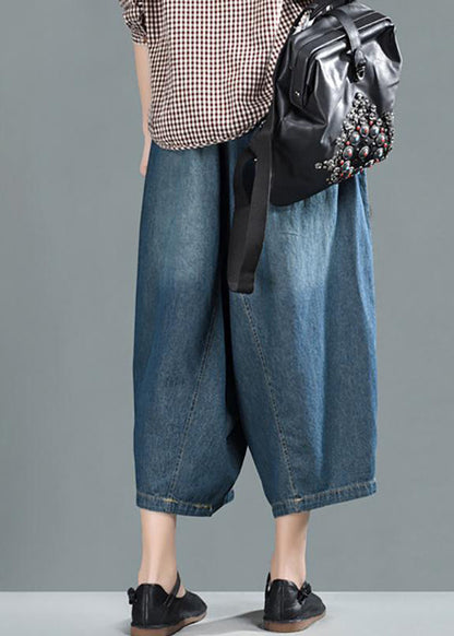 Damen Frühling Casual Große Taschen Solide Lose Jeans