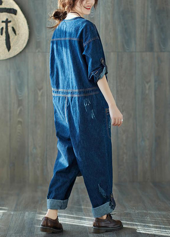 Damen Frühling Solid Fashion Ausgefranster Jumpsuit