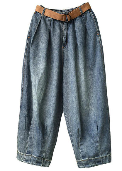 Frauen Frühling Vintage Solide Lose Rüben Hosen Jeans