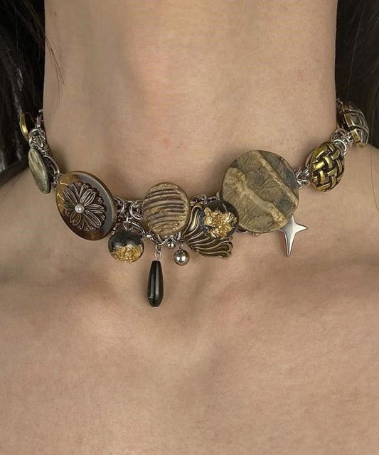 Damen-Halskette mit Anhänger aus Sterlingsilber und Edelstahl mit Kupfer