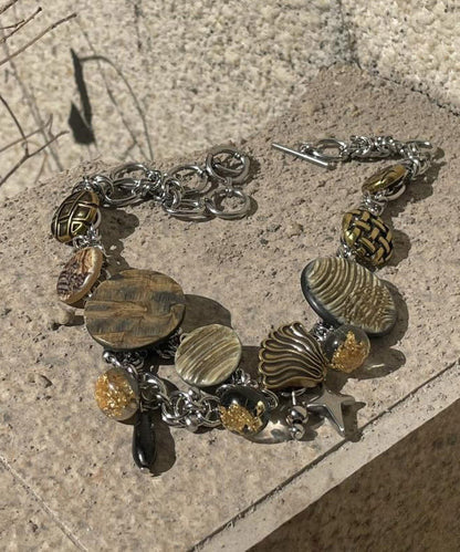 Women Sterling Silver Stainless Steel Copper Pendant Necklace