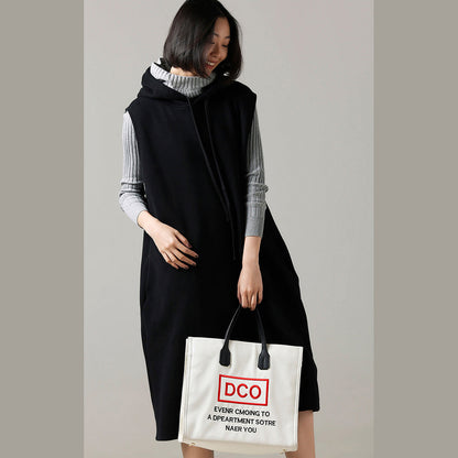 Frauen Pullover wetter Refashion herbst mit kapuze schwarz Große gestrickte tops