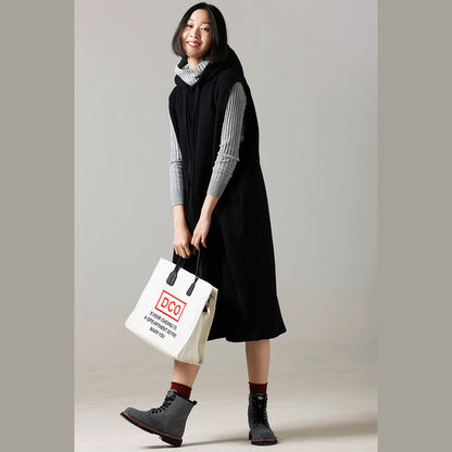 Frauen Pullover wetter Refashion herbst mit kapuze schwarz Große gestrickte tops