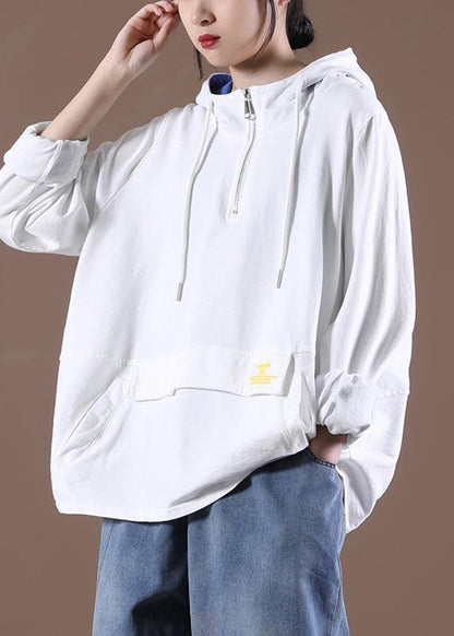 Women White Classy Pockets Fine Spring Tops - SooLinen