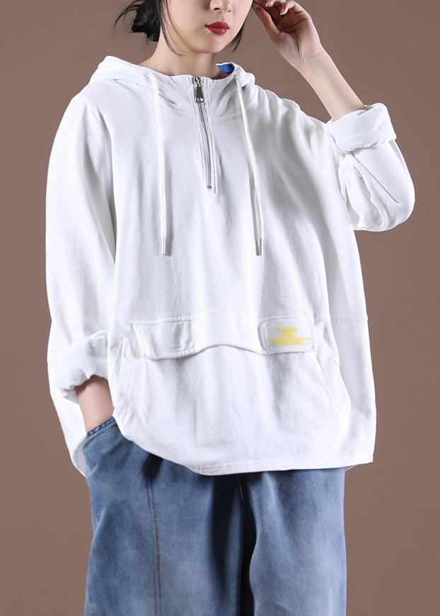 Women White Classy Pockets Fine Spring Tops - SooLinen