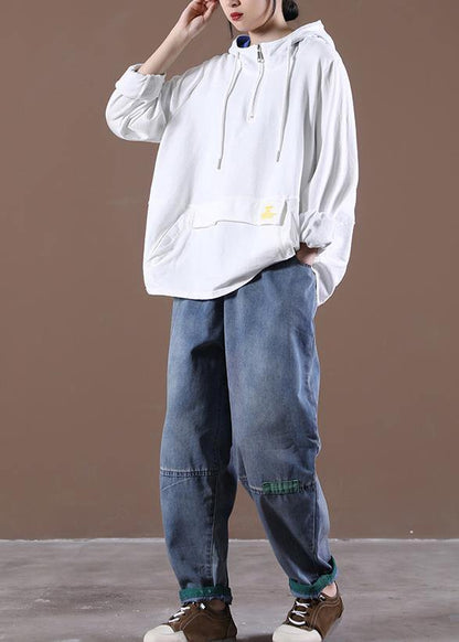 Women White Classy Pockets Fine Spring Tops - SooLinen