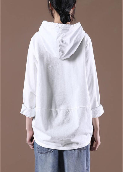 Women White Classy Pockets Fine Spring Tops - SooLinen