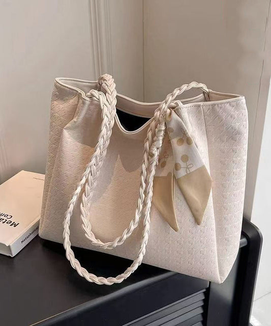 Women White Faux Leather Large Capacity Shoulder Bags