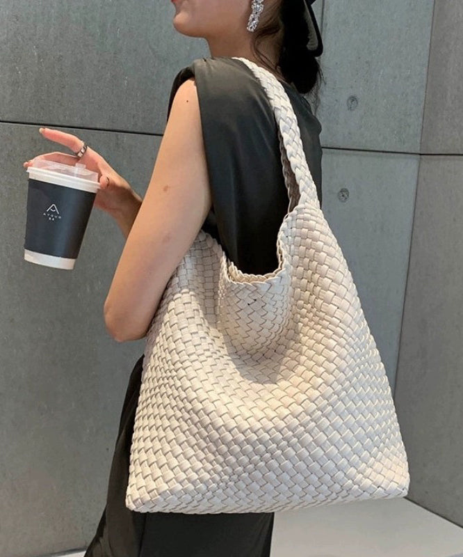 Women White Large Capacity Faux Leather Shoulder Bag