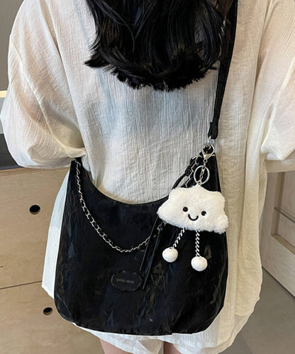 Women White Solid Durable Calf Leather Shoulder Bags