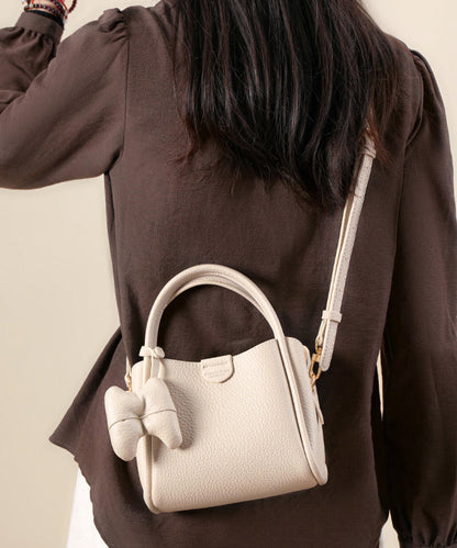 Women White Versatile Faux Leather Tote Handbag