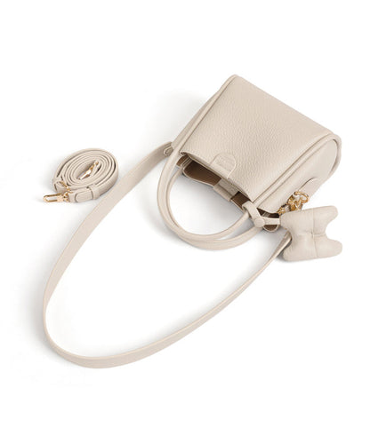 Women White Versatile Faux Leather Tote Handbag