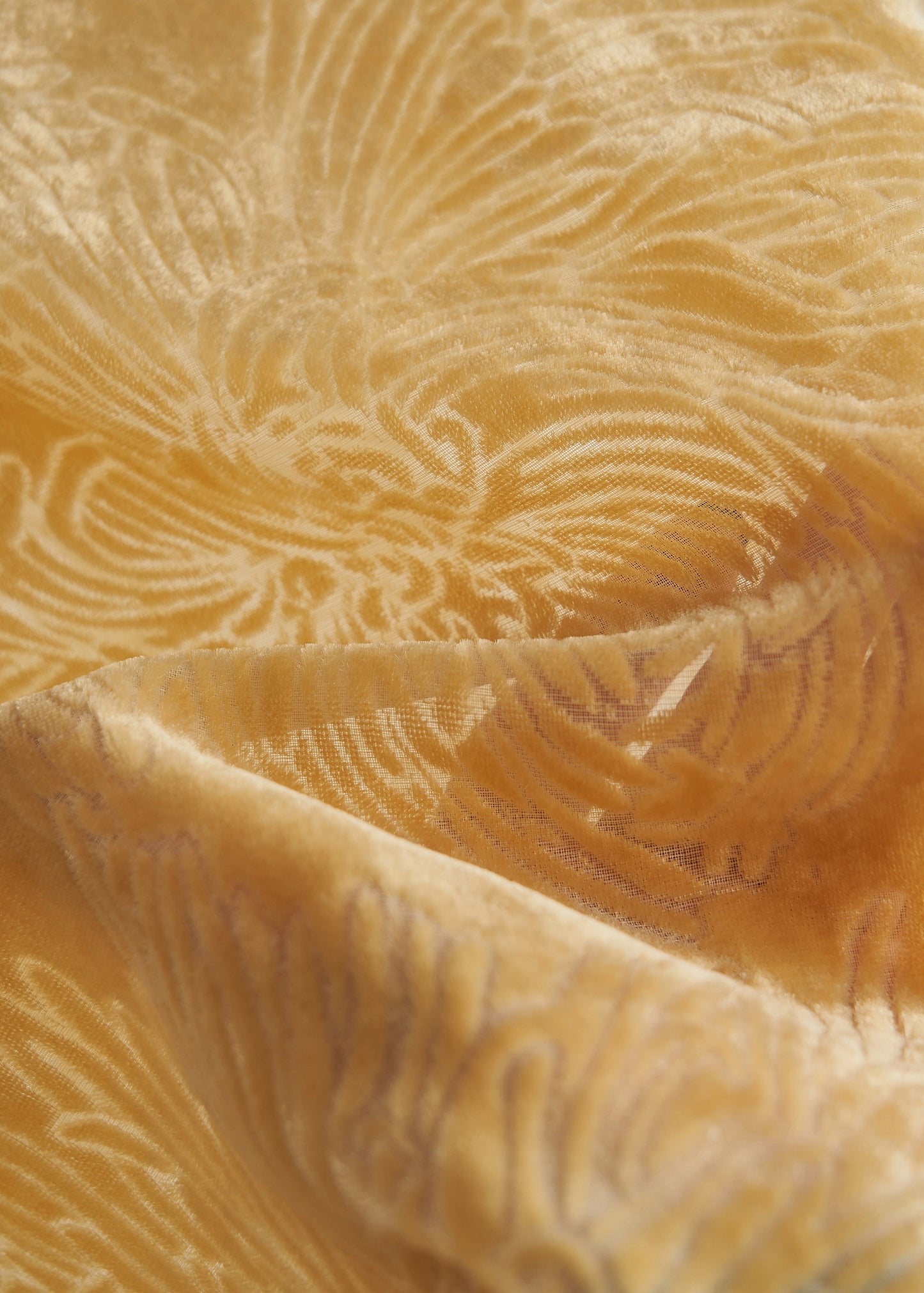 Gelbes Oversize-Hemd aus Seidenvelours mit Spitzen-Patchwork für Damen, Frühlingskollektion